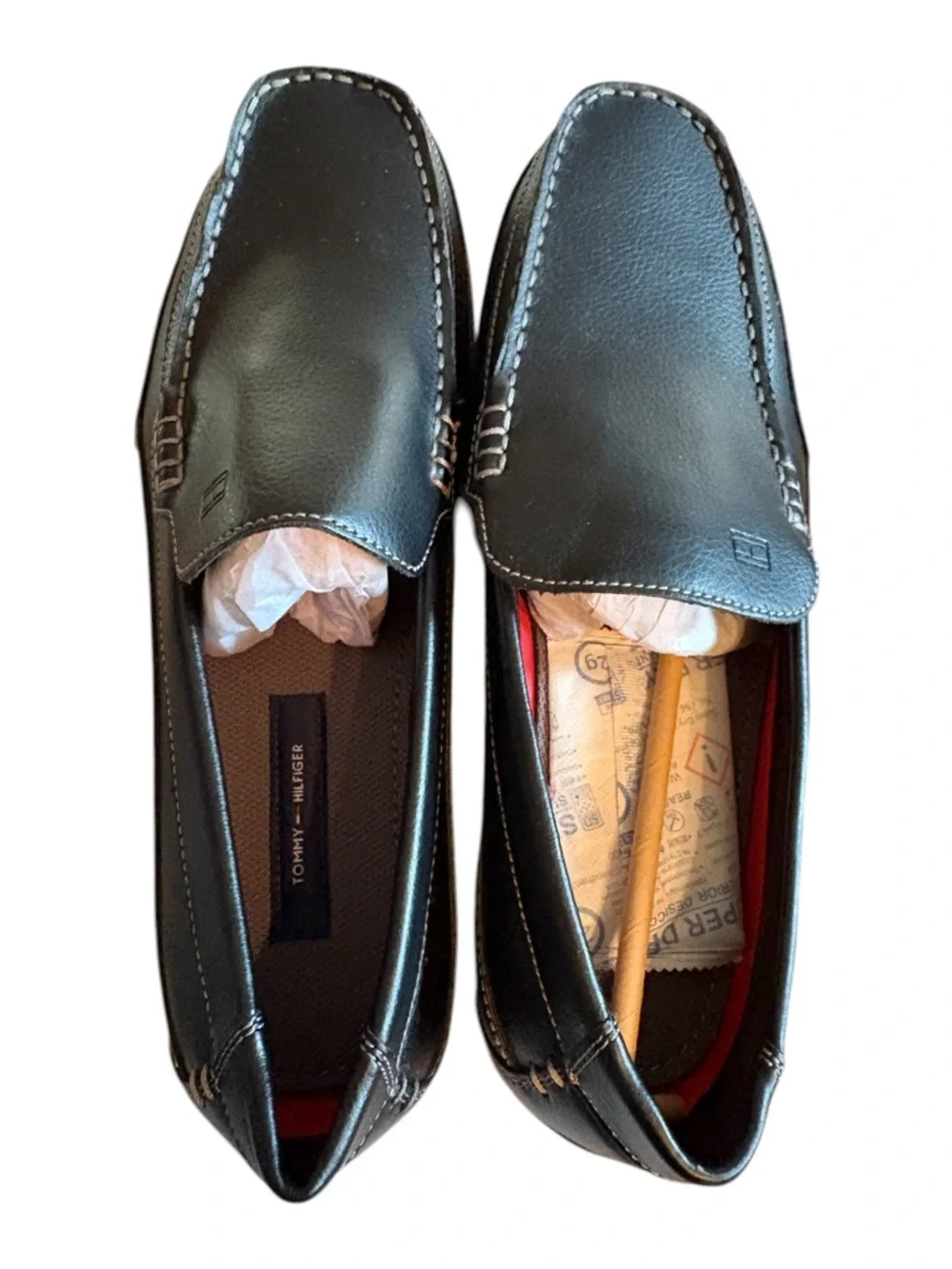 Men's Tommy Hilfiger Dathan Slip On Driving Loafers In Black Size 9.5